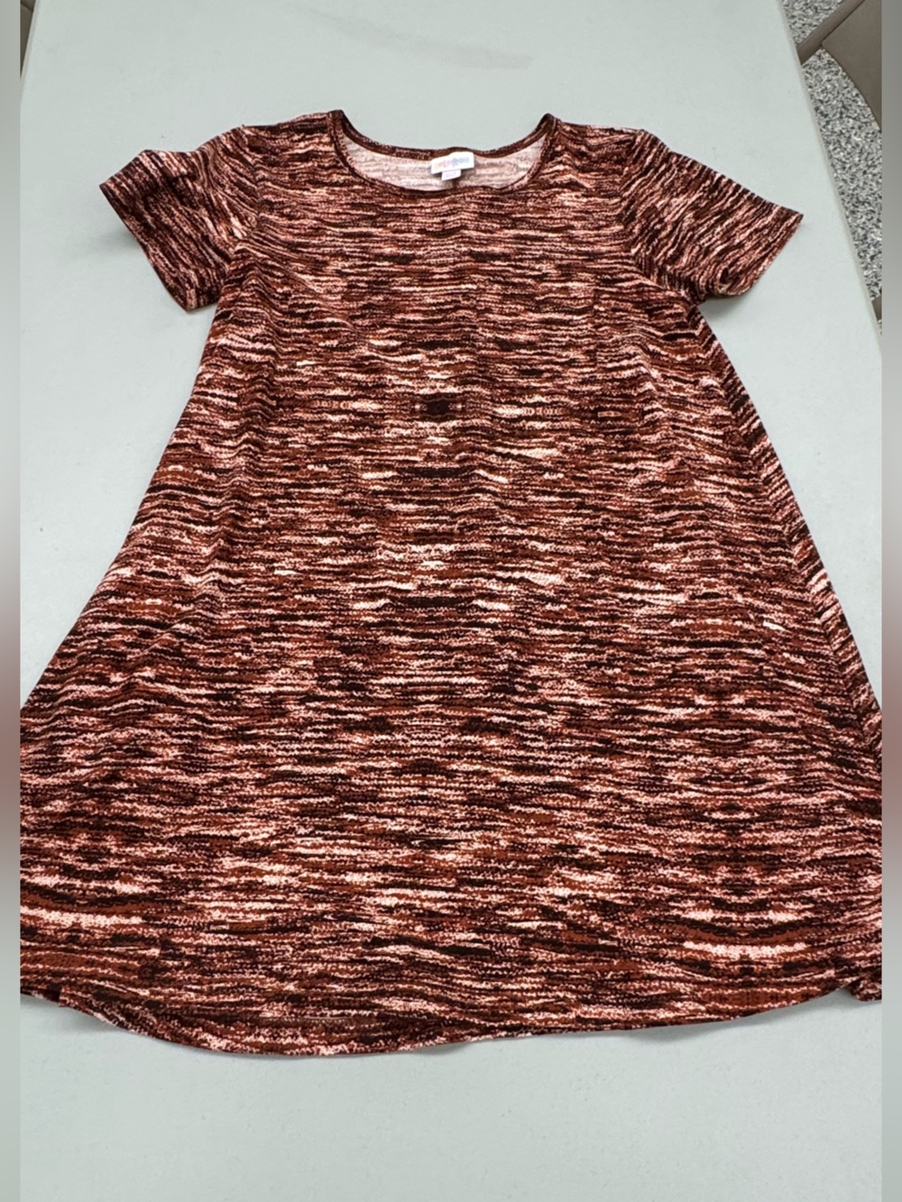 LuLaRoe Copper Brown Rust Marled Midi Dress